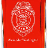 Custom Engraved - Police Badges - Personalized Whiskey Decanter In Wood Gift Box - Highway Patrol State of Kansas Badge