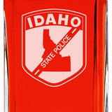 Custom Engraved Police Badges  - Personalized Whiskey Decanter Set In Wood Gift Box - Idaho State Police Patch