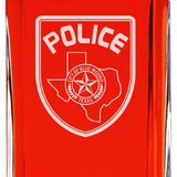 Custom Engraved - Police Badges - Personalized Whiskey Decanter In Wood Gift Box - City of Blue Mound TX Police Badge