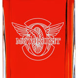 Custom Engraved - Police Badges - Personalized Whiskey Decanter In Wood Gift Box - Blank Winged Wheel Motor Unit