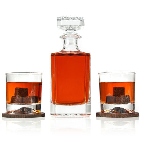 Cleveland Browns Decanter Gift Set with Wood Gift Box - Football Fanatic Gift Ideas - Classic Personalized Whiskey Decanter Set - Man Cave Gifts - Gifts For Him
