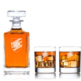 Engraved UC Sampdoria- Serie A League Italy Football - Personalized Classic Decanter Set with Old Fashioned Whiskey Glasses