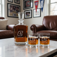 Personalized Chattanooga Mocs University Decanter Set - Football Fanatic Gift Ideas - Crown Personalized Whiskey Decanter