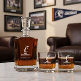 Personalized Cincinnati Bearcats University Decanter Set - Football Fanatic Gift Ideas - Crown Personalized Whiskey Decanter