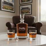 Personalized Engraved Atlanta Braves - Major League Baseball - Custom Crown Decanter Set - Baseball Fanatic Gift Ideas
