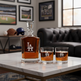 Personalized Engraved LA Dodgers - Major League Baseball - Custom Crown Decanter Set - Baseball Fanatic Gift Ideas