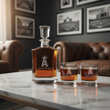 Personalized Engraved Los Angeles Angels - Major League Baseball - Custom Crown Decanter Set - Baseball Fanatic Gift Ideas