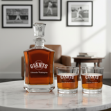 Personalized San Francisco Giants Logo - Major League Baseball - Custom Crown Decanter Set - Baseball Fanatic Gift Ideas