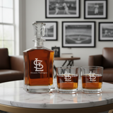 Personalized St. Louis Cardinals Insignia - Major League Baseball - Custom Crown Decanter Set - Baseball Fanatic Gift Ideas