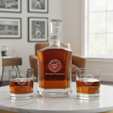 Personalized Washington Nationals Insignia - Major League Baseball - Custom Crown Decanter Set - Baseball Fanatic Gift Ideas