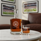 Personalized Engraved Charlotte Football Club - Major League Soccer - Custom Crown Decanter Set - Soccer Fanatic Gift Ideas