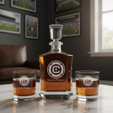 Personalized Engraved Chicago Fire Football Club - Major League Soccer - Custom Crown Decanter Set - Soccer Fanatic Gift Ideas