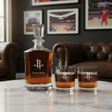 Personalized Houston Rockets - Crown Classic Decanter Gift Set - Basketball Fanatic Gift Ideas