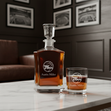 Personalized 76ers - Crown Classic Decanter Gift Set - Basketball Fanatic Gift Ideas