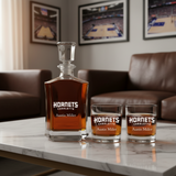 Personalized Charlotte Hornets - Crown Classic Decanter Gift Set - Basketball Fanatic Gift Ideas