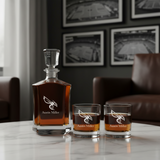 Personalized Hornets Emblem - Crown Decanter Gift Set - Basketball Fanatic Gift Ideas