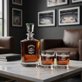 Personalized Hugo the Hornet - Crown Decanter Gift Set - Basketball Fanatic Gift Ideas