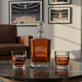 Personalized Bulls - Crown Decanter Gift Set - Basketball Fanatic Gift Ideas