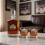 Personalized Mountain Denver Nuggets - Crown Decanter Gift Set - Basketball Fanatic Gift Ideas
