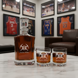 Personalized Denver Nuggets Emblem - Crown Decanter Gift Set - Basketball Fanatic Gift Ideas
