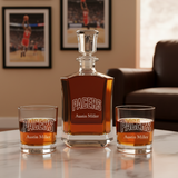 Personalized Pacers - Crown Classic Decanter Gift Set - Basketball Fanatic Gift Ideas