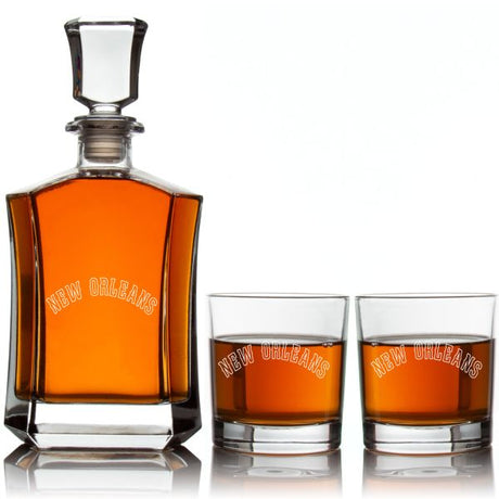 Engraved New Orleans - Personalized Crown Decanter - Basketball Fanatic Gift Ideas - Man Cave Gifts