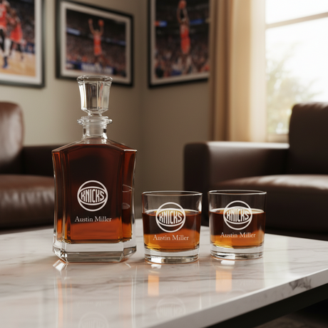 engraved personalized crown decanter