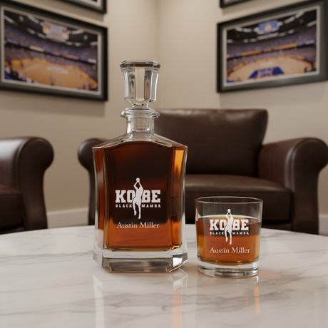 Engraved Kobe Black Mamba - Personalized Crown Decanter - Basketball Fanatic Gift Ideas - Man Cave Gifts