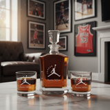 Engraved Jordan - Personalized Crown Decanter - Basketball Fanatic Gift Ideas - Man Cave Gifts