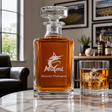 Engraved Marlins Team Logo - Major league Baseball - Personalized Classic Decanter Set with Old Fashioned Whiskey Glasses