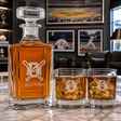 Engraved Milwaukee Brewers - Personalized Classic Decanter Set with Old Fashioned Whiskey Glasses