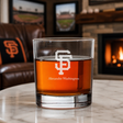 Engraved San Francisco Giants Cap Logo Rocks Glass - Major League Baseball- Personalized Whiskey Glasses - Man Cave Gift Ideas - Gifts For Him - Baseball Fanatic - 2pcs