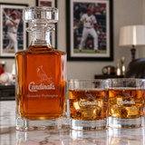 Engraved St. Louis Cardinals Logo - Major League Baseball - Personalized Classic Decanter Set with Old Fashioned Whiskey Glasses