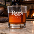 Engraved Tampa Bay Rays Rocks Glass - Major League Baseball- Personalized Whiskey Glasses - Man Cave Gift Ideas - Gifts For Him - Baseball Fanatic - 2pcs