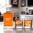 Engraved Virginia Tech - Personalized Classic Decanter Set with Old Fashioned Whiskey Glasses image