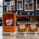 Engraved Washington - Personalized Classic Decanter Set with Old Fashioned Whiskey Glasses