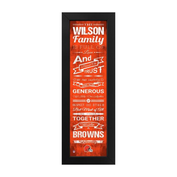 Cleveland Browns family cheer wall art personalized with a family name