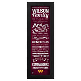 Washington Commanders Custom Print Family Cheer Wall Art