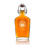 Engraved Manchester City - Personalized Bormioli Rocco Glass Swing Top Pocket Flask