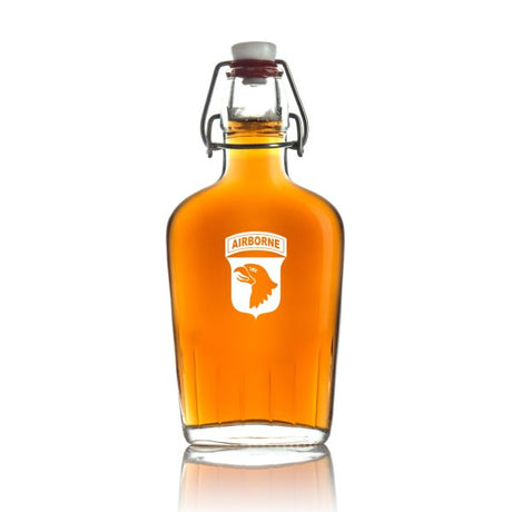 Engraved Airborne - Personalized Bormioli Rocco Glass Swing Top Pocket Flask