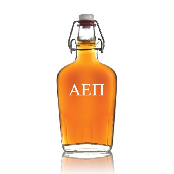 Custom Engraved Alpha Epsilon Pi - Personalized Whiskey Glass Flask - Swing Top