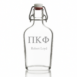 Custom Engraved Pi Kappa Phi - Personalized Whiskey Glass Flask - Swing Top