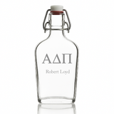 Custom Engraved Alpha Delta Pi - Personalized Whiskey Glass Flask - Swing Top