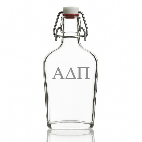 Custom Engraved Alpha Delta Pi - Personalized Whiskey Glass Flask - Swing Top