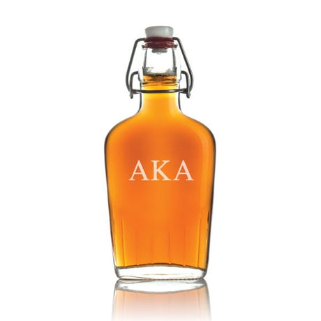 Custom Engraved Alpha Kappa Alpha - Personalized Whiskey Glass Flask - Swing Top