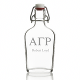 Custom Engraved Alpha Gamma Rho - Personalized Whiskey Glass Flask - Swing Top
