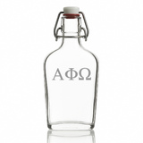 Custom Engraved Alpha Phi Omega - Personalized Whiskey Glass Flask - Swing Top
