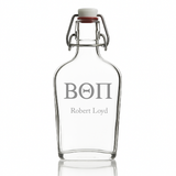 Custom Engraved Beta Theta Pi - Personalized Whiskey Glass Flask - Swing Top