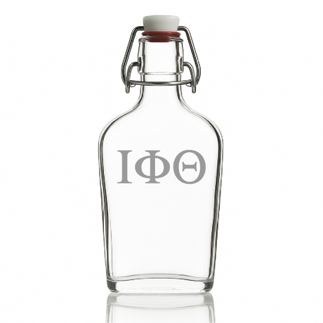 Custom Engraved Iota Phi Theta - Personalized Whiskey Glass Flask - Swing Top