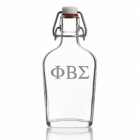 Custom Engraved Phi Beta Sigma - Personalized Whiskey Glass Flask - Swing Top